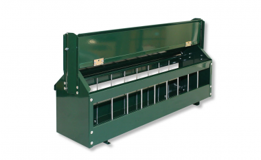 Jonge hennen-/Leghennenvoergoot met deksel en voerlade, groene poedercoating, 60 cm 