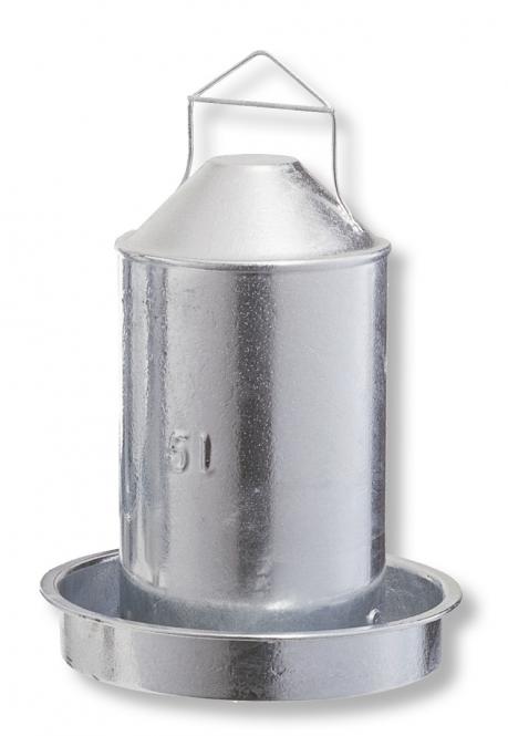 Metalen dubbelwandige drinkbak, thermisch verzinkt, 5 of 10 liter. 